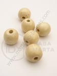 Bilă de lemn 16x18mm gaură albă 4mm 40g ~22buc 321017