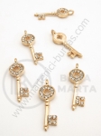 Pandantiv cristal metalic 25x8mm culoare aurie 1 buc 309336