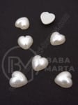 Inimă pentru lipit 10x4mm alb perlat 1 pachet 50 buc 151474