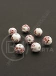 Bilă de porțelan 8mm vopsită gaură 2mm 1 buc 335204