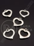 Pandantiv SSV inimă 19x18mm culoare argintie 1 pachet 50 buc 318021
