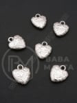 Pandantiv SSV inimă 18x15mm culoare argintie 1 pachet 40 buc 318439