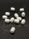 Mărgele perlate 10x7.5mm, gaură albă 1.8mm, 1 pachet ~60 buc 312604