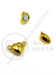 Închizatore magnetică 15x9.5x6mm inimă aurie gaură 1.5mm 1 buc 302214