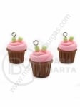 Pendant din rășină cupcake-muffin ~22x~17mm gaură 2mm 1 paquet 2 buc 335858