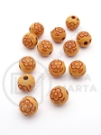 Mărgele 8mm imitație lemn gaură 1.5mm 40g ~110buc 311829