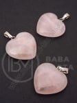 Pandantiv inimă 25x25mm cuarț roz 1 buc 355386