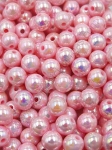 Mărgele roz 8mm efect AB gaură 1.8mm 1 pachet 40g ~148 buc 312853