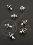 Pandantiv metalic 13x10x10mm culoare argintie 1 pachet 10 buc 308910