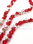 Collier cu cristale 6x4mm în half red-argintiu ~100 buc 44cm 1 buc 342466