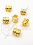Mărgele metallice 10x9mm aurii, gaură 6mm, 1 pachet, 5 buc. 308681