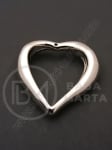 Pandantiv SSV inimă 36x36x8mm culoare argintie gaură 1mm 1 pachet 5 buc 318536