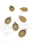 Pendant 20x13mm base bronz antic pentru încrustare 14x10mm 1 pachet 10 buc 306826