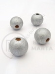 Bilă de lemn argintie ~20mm gaură 5mm 1 paquet 40g ~14buc 321309