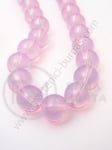 Mărgele de sticlă 10mm imitație roz opal gaură 1.5mm 80cm ~82buc 1buc 343776