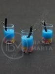 Pendant sticla cup 18x12mm, cocktail de fructe, gaura 2mm, 1 pachet, 2 buc. 335892