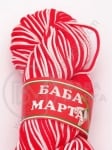 Sfoară albă și roșie 50% acrilic 50% poliester 100g ~70 metri 431362