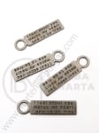 Pandantiv metalic 34x8x1.5mm culoare grafit 1 pachet 10 buc 307286