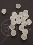 Margele 8mm alb mat, gaură 2mm 40g ~147 buc 311376