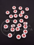 Mărgele trifoi roșu 7x4mm, gaură 1.4mm, 1 pachet 40g ~290 buc 312791