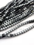 Cub de hematite 4mm, gaură nemagnetică 1mm ~100 buc ~40cm1wt 353052
