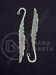 Pandantiv metalic 80x12mm culoare argintie gaură 2.5mm 1 buc 307984