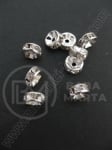 Șaibă albă 6x2.5mm cu cristale 10 buc 3878