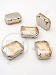 Sticlă cristal (cristal) 13x18mm aurie în coș metalic 1 pachet 2 buc 151523