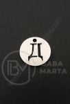 Pandantiv litera D oțel 13x1mm gaură 1.5mm 1 buc 305571