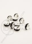 Șaibă 6x3mm cristale negre calitate 1 albă 10 buc 301182