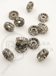 Șaibă 10x3.5mm cu cristale grafit orificiu 2mm 10 buc 301280