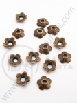 Mărgele florale metallice 6.5 mm color cuprului 50 buc 308233
