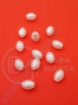 Mărgele perlate 8x6mm albe 1 pachet ~110 buc 312269