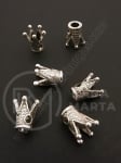 Mărgele metallice coroană 11x13x8mm argintiu 1 pachet 10 buc 306468