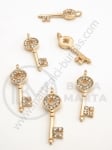 Pandantiv cristal metalic 25x8mm culoare aurie 1 buc 309336