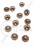 Mărgele florale metallice 9x4mm color cuprului 30 buc 309290