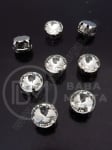 Piatră de sticlă SS40 în cutie argintie metalică (cu 4 găuri) 8mm 10 bucăți 151664