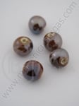 Bilă de porțelan ~12mm perlă maro 5 buc 8109