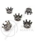Mărgele metallice 11.5x6mm coroană cu zirconii forjate gaură 5mm 1 bucată 305281