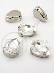 Farfurie de sticlă (cristal) 13x18mm transparentă în cutie metalică 1 pachet 2 buc 151535