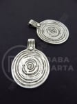 Pandantiv metalic 45x34mm culoare argintie gaură 2.5mm 1 buc 307982