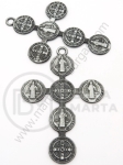 Pandantiv cruce metalică 62x42mm 1 buc 307248