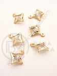 Pandantiv metalic cu cristal 17x14x6mm culoare aurie 1 pachet 10 buc 335449