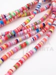 Șir de șaibe 3x1mm amestec de pastă polimerică fimo ~380 ~400 bucăți 46cm 1buc 312751
