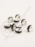 Șaibă 6x3mm cristale negre calitate 1 albă 10 buc 301182