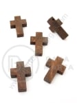 Pendant cruce din lemn 22x15x4mm maro 1 pachet 10 buc 327117