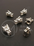 Mărgele metallice lup 9x11x16mm argintiu 1 pachet 3 buc 306481