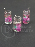 Pandantiv borcan de sticla 18x10mm cu cocktail de fructe 1 pachet 2 bucati 335659