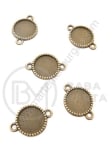 Element de conectare 19x12.5x2mm bronz antic bază de montare 10mm 1 pachet 20 buc 306192