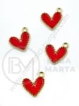 Pandantiv metalic cu inimă 14x13mm, culoare aurie, 1 pachet, 5 buc. 304269